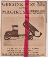 Pub Reclame - Magirus Vrachtauto's - Geesink & Zn - Weesp - Orig. Knipsel Coupure Tijdschrift Magazine - 1925 - Publicités
