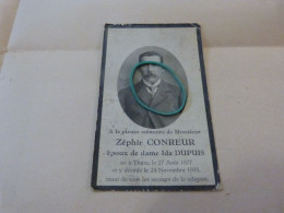 BC18A Souvenir Zéphir COnreur   Thuin 1877 1935 - Obituary Notices