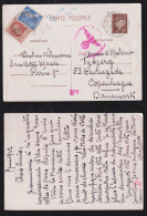 France 1942 Censor Uprated Stationery Postcard PARIS X COPENHAGEN Denmark - Storia Postale