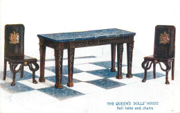 Raphael Tuck & Sons' Oilette Postcard The Queen's Dolls House Series I -  Hall Table And Chairs - Tuck, Raphael