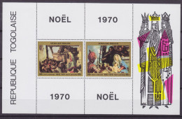 Togo 1970 Mi. Block 52 Miniature Sheet Weihnachten Christmas Jul Noel Navidad Natale Botticelli & Tiepolo, MNH** - Togo (1960-...)