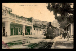 ALGERIE - ALGER - TRAIN EN GARE DE CHEMIN DE FER DE L'AGHA - Alger