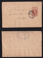 Great Britain Ca 1890 Stationery Wrapper LONDON To NEW YORK USA B.C. 78 Postmark - Brieven En Documenten