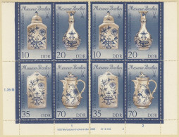 DDR  3241-3244 II, 2 4erBlock Mit DV, Postfrisch **, Meissener Porzellan, 1989 - Unused Stamps