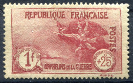 Z3791 FRANCIA 1926 Orphelins De La Guerre, 1 F. + 0,25, CU 231 MH*, Valore Catalogo € 90, Buone Condizioni - Nuevos