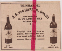 Pub Reclame - Wijnhandel AG Van Haeren - Boxtel - Orig. Knipsel Coupure Tijdschrift Magazine - 1925 - Werbung