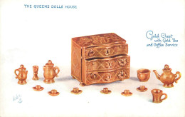 Raphael Tuck & Sons' Oilette Postcard The Queen's Dolls House Series I - Gold Chest And Gold Tea Service - Tuck, Raphael