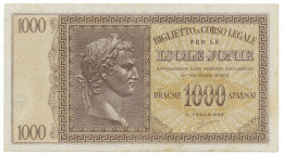 1000 DRACME OCCUPAZIONE ITALIANA DELLA GRECIA ISOLE JONIE APRILE 1942 BB/SPL - Andere & Zonder Classificatie