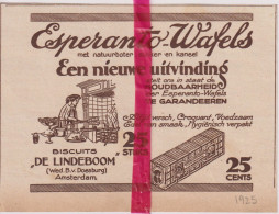 Pub Reclame - Esperanto Wafels, Biscuits De Lindeboom Amsterdam - Orig. Knipsel Coupure Tijdschrift Magazine - 1925 - Werbung