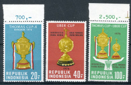 INDONESIE: ZB 839/841 MNH 1976 Wereldkampioenschappen Badminton -1 - Indonesia