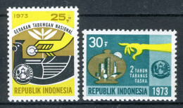 INDONESIE: ZB 742/743 MNH 1973 Nationale Beweging Van Het Sparen -1 - Indonesien
