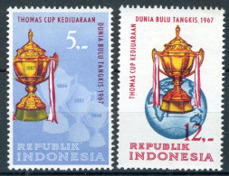 INDONESIE: ZB 583/584 MH 1967 Wereldkampioenschappen Badminton - Indonesia
