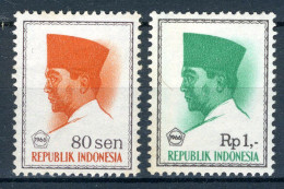 INDONESIE: ZB 527/528 MNH 1966 President Soekarno 1966 In Vijfhoek -3 - Indonésie