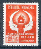 INDONESIE: ZB 98 MH 1951 2e Nationale Sportweek Jakarta - Indonesia