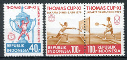 INDONESIE: ZB 945/947 MNH 1979 Thomas Cup -2 - Indonesia