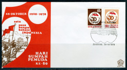 INDONESIE: ZB 928/929 FDC 1978 50 Ste Verjaardag Jeugdgelofte -2 - Indonésie