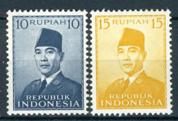 INDONESIE: ZB 90/91 MNH 1951 President Soekarno -2 - Indonesien