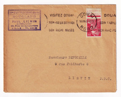Lettre 1948 Douai Nord Marianne De Gandon 15F Ets Delattre & Frouard Sougland Paul Liévin - 1945-54 Marianna Di Gandon