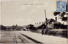 CPSM Circulée 1931, Marigné (Sarthe) - Quartier De La Gare.  (98) - Autres & Non Classés