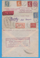 LETTRE PAR AVION DE 1930 - 1° LIAISON AERIENNE ISTRES PONDICHERY - GIRIER WEISS SUR BREGUET HISPANO - 1927-1959 Cartas & Documentos