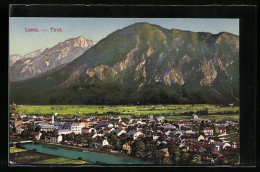 AK Lienz /Tirol, Ortsansicht Gegen Die Berge Mit Wasserpartie  - Sonstige & Ohne Zuordnung