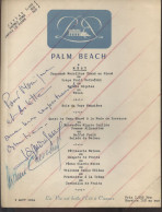 AUTOGRAPHE - MAURICE CHEVALIER ET ROBERT LAMOUREUX SUR MENU DU PALM BEACH DU 9 AOUT 1954 - FORMAT 28 X 21.5 CM  - Other & Unclassified