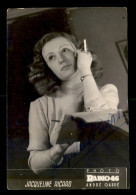 AUTOGRAPHE - JACQUELINE RICARD (1920-2009) CHANTEUSE ET ACTRICE - Other & Unclassified