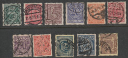 Deut. Reich: 1920, Mi. Nr. 23-33, Dienstmarken Für Alle Länder, Ohne Ablösungsziffer.  Gestpl./used - Servizio