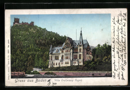 Goldfenster-AK Baden, Blick Auf Die Villa Erzherzog Eugen  - Other & Unclassified