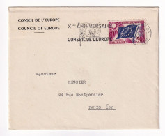 Lettre 1959 Conseil De L'Europe Conseil De L'Europe Strasbourg Bas Rhin Council Of Europe - Covers & Documents