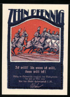 Notgeld Ludwigslust I. M., 10 Pfennig, Die Kavallerie Im Angriff  - [11] Local Banknote Issues