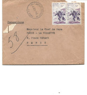 LETTRE PNEUMATIQUE  1957 AVEC 2 TIMBRES  RUGBY - Briefe U. Dokumente