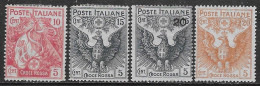 Italia Italy 1915 Regno Croce Rossa Sa N.102-105 Completa Nuova MH * - Mint/hinged