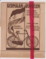 Pub Reclame - Rijwielen Fietsen Germaan - F & J Werven - Meppel - Orig. Knipsel Coupure Tijdschrift Magazine - 1925 - Werbung
