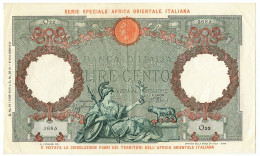100 LIRE CAPRANESI AQUILA AFRICA ORIENTALE ITALIANA AOI 14/01/1939 QSPL - Afrique Orientale Italienne