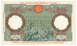 100 LIRE CAPRANESI AQUILA AFRICA ORIENTALE ITALIANA AOI 12/09/1938 BB+ - Afrique Orientale Italienne