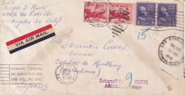 LETTER 1949   LOS ANGELES  A BARCELONA   RETURNED  FOR   9 CENTS - Storia Postale