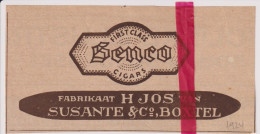 Pub Reclame - Sigaren Senco - H. Jos Van Susante - Boxtel - Orig. Knipsel Coupure Tijdschrift Magazine - 1924 - Publicités
