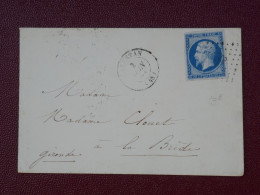 FRANCE LETTRE  1856 PETIT BUREAU SECRETAN  +N° 14 BIEN MARGé+ AFF. INTERESSANT+DP7 - 1853-1860 Napoleon III