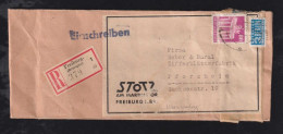 Bizone 1951 Einschreiben Warensendung 80Pf EF FREIBURG X PFORZHEIM 26.7.1951 - Cartas & Documentos
