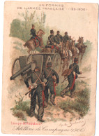 Chromo - Image : Publicité : Alcool De Menthe " RICQLES " : Uniformes De L'Armée Française : Artillerie De Campagne 1906 - Altri & Non Classificati