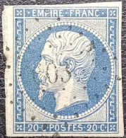 N°14A Napoléon 20c Bleu. Oblitéré Losange PC - 1853-1860 Napoléon III
