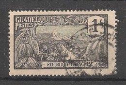 GUADELOUPE - 1905-07 - N°YT. 55 - Mont Houelmont 1c Noir Sur Azuré - Oblitéré / Used - Gebruikt
