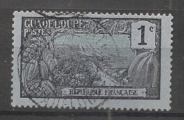 GUADELOUPE - 1905-07 - N°YT. 55 - Mont Houelmont 1c Noir Sur Azuré - Oblitéré / Used - Gebruikt