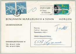 Schweiz / Helvetia 1967, Brief Horgen - Rüschlikon - Agarone, Arbeit Im Spital/Work In The Hospital, Nachporto - Covers & Documents