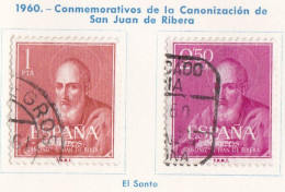 1960 - ESPAÑA - CANONIZACION DEL BEATO JUAN DE RIBERA - EDIFIL 1292,1293 - SERIE COMPLETA - Gebruikt
