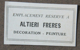 Publicité : ALTIERI Frères, Décoration, Peinture, Marseille, 1951 - Reclame