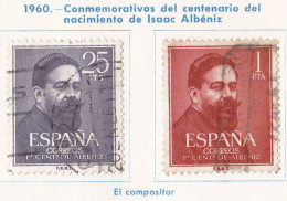 1960 - ESPAÑA - CENTENARIO DEL NACIMIENTO DE ISAAC ALBENIZ - EDIFIL 1320,1321 - SERIE COMPLETA - Gebruikt