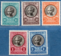 Luxemburg 1927 Caritas Stamps Princes Elisabeth 5 Values MNH - Ungebraucht