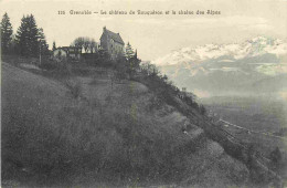 38 - Grenoble - Le Château De Bouquéron Et La Chaîne Des Alpes - CPA - Carte Neuve - Voir Scans Recto-Verso - Grenoble